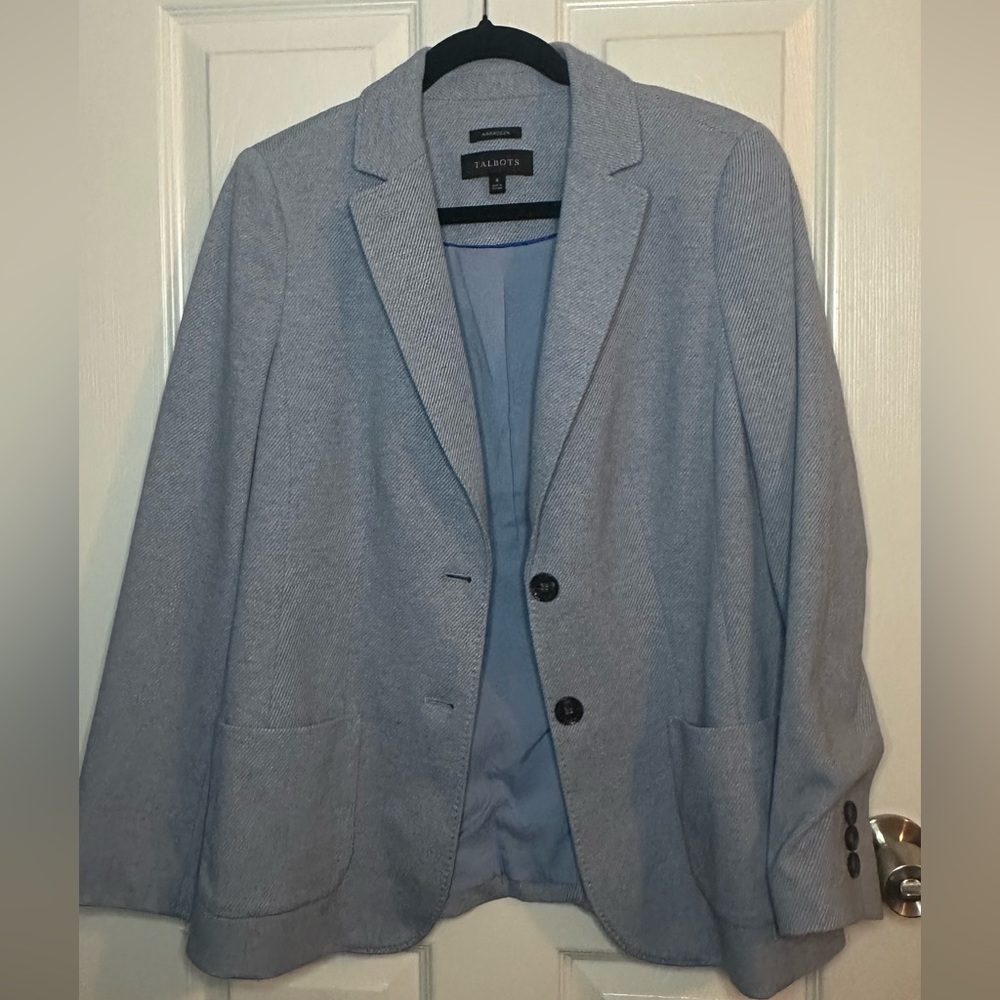 Talbots Women's Light Blue Blazer size 8